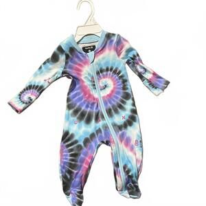 Hurley Baby Tie-Dye Footed Sleeper 3M